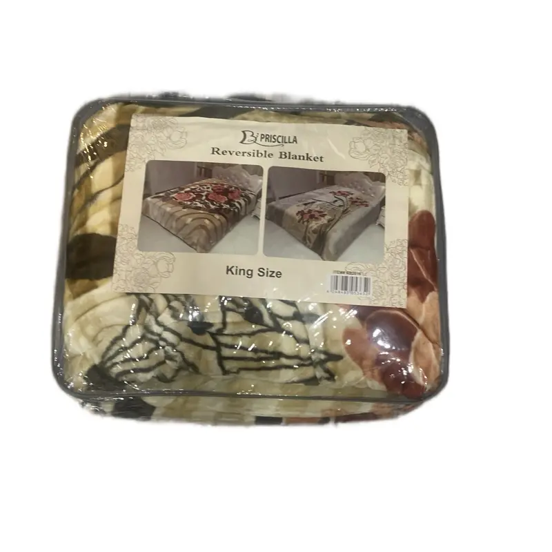 Priscilla Reversible Blanket - King Size, Original Design, Includes Two Plates, Ideal for Home Decor
