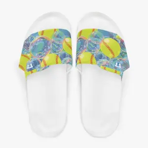 Women's Softball Bubble Design Slide Slippers - Comfortable Sports Footwear