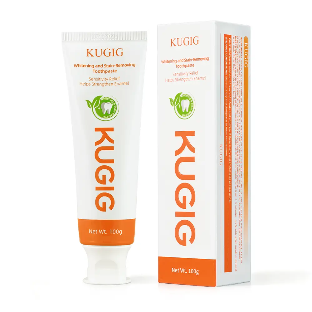 KUGIG Fluoride-Free Mint Toothpaste - Toothpaste Without Fluoride, All-Natural, Enamel Whitening, Brighten Teeth, Fresh Breath, Sensitive Teeth Soothing, Healthy Gums Support, Plaque Reduction, Gentle Daily Dental Care, Fresh Breath Toothpastes