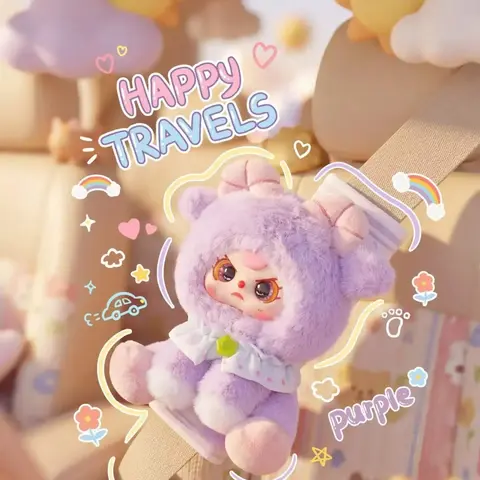 Brand-New Babythree Seatbelt Decorative Plush Toy Blind Box Set, Car Accessories Cute Fabric Car Ornaments for 15 Years Old & Above
