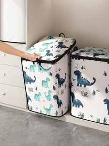 Dinosaur Print Blanket Storage Bag, Cute and Practical Kids Bedding Organizer, Durable Material with Easy Carry Handles for Home Use Space Saver Bags