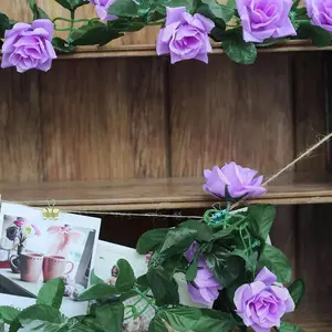 6ft Lavender Lilac Artificial Silk Rose Garland UV Protected Flower Chain