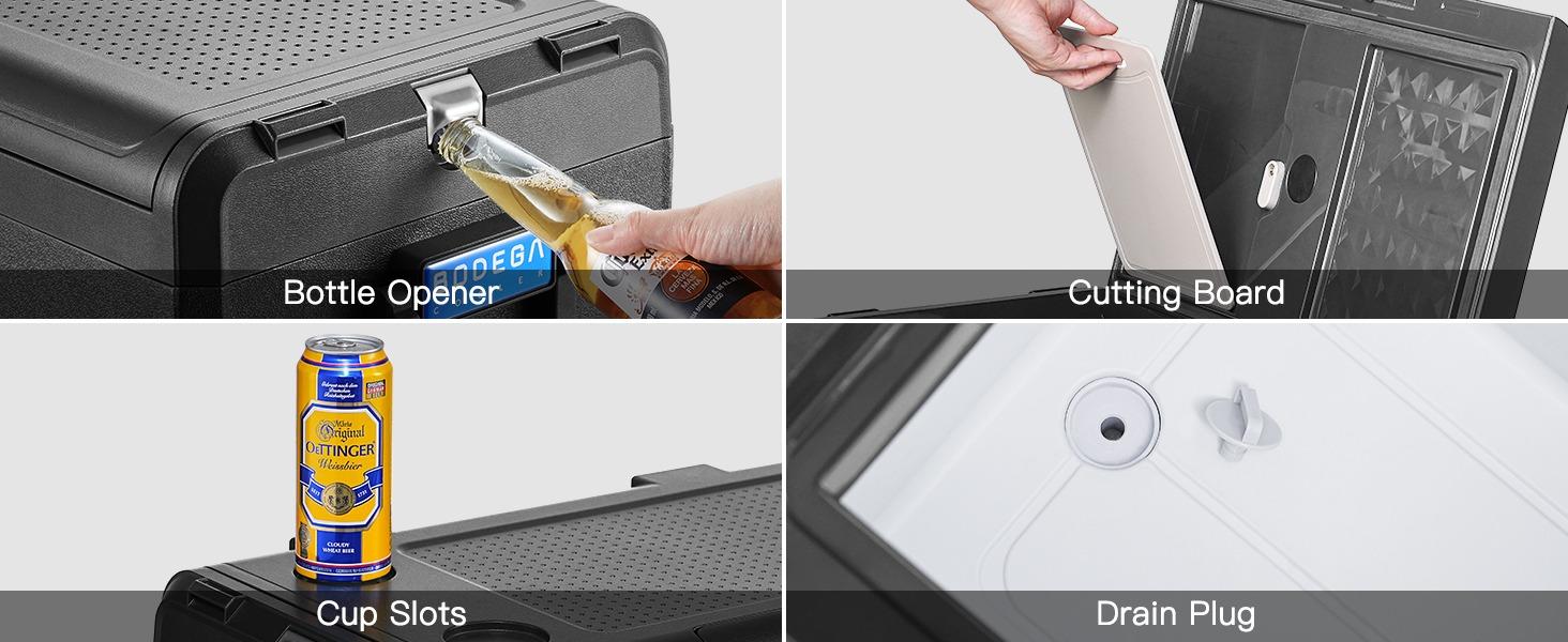 40 Qt (38L) 2-in-1 RV Fridge Cooler Box - 12V/24V DC 100-240V AC Multifunctional Outdoor Unit with WIFI App Smart Control, Anti-Slip Surface, -4℉-68℉ Adjustable Cooling, Compartments for Truck, Camping, 40 Quart
