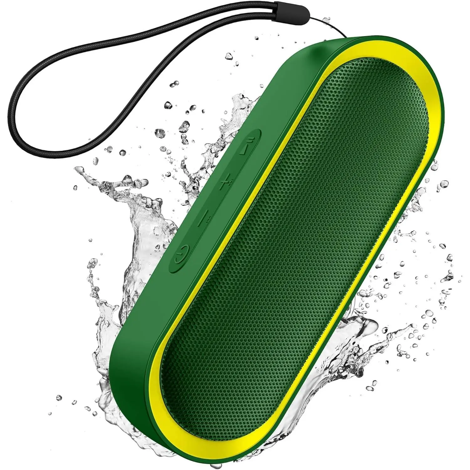 Portable Waterproof Bluetooth Outdoor Speakers for Dad, Women, Teacher - TWS, 24-Hour Playtime, Stereo Sound, Aux Input, Button Control, Home Shower Use (Green)