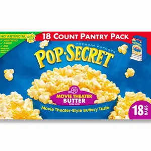 Pop Secret Popcorn, Movie Theater Butter, 3.0 Ounce Microwave Bags, 18 Count Box