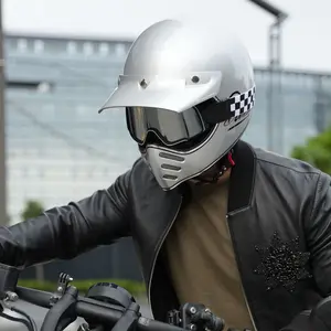 Four-Season Off-Road Rally Helmet, Harley Style Full Face Motorcycle Helmet, Scooter Travel Protective Gear, Universal Fit