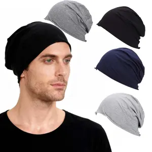 4Pcs Cotton Slouchy Beanie Hip-Hop Soft Lightweight Running Beanie Adult Skull Hats Cap for Men Women Skin Friendly Breathable Material One Size Universal Design