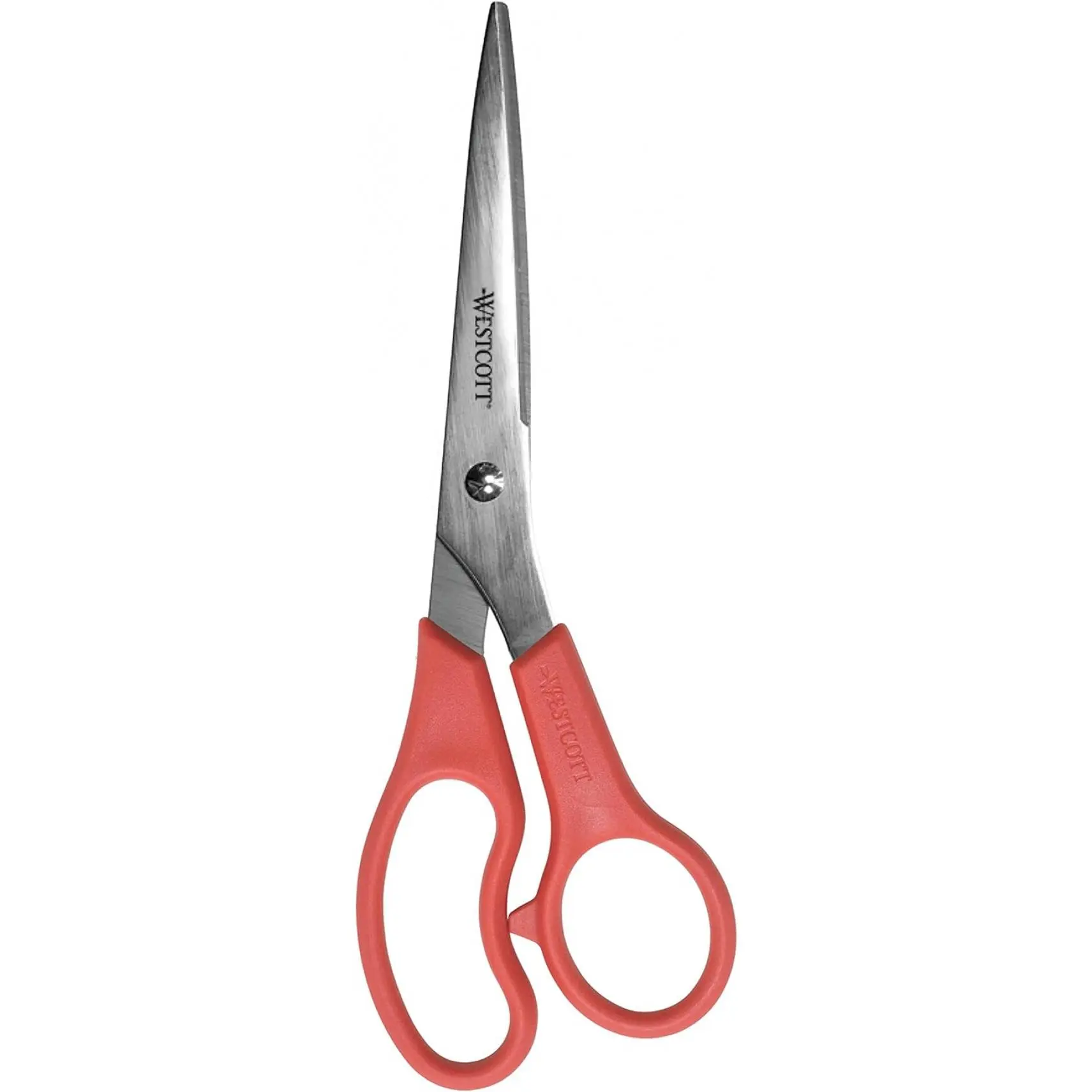 Westcott 8-in Light Duty Stainless Steel Straight Scissors, Red, Precision Cutting for Paper, Arts Projects, Cutting Paper