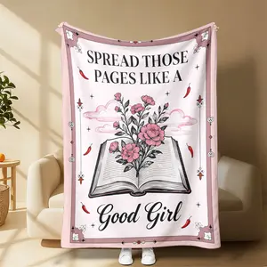 Booktok Girl’s Dream Blanket – For Readers Who Love Their Books Spicy Perfect Gift for Spicy Book Lovers – "Good Girl" Book Blanket for Birthdays & Book Club Bold Design to Elevate Your Reading Space Suitable for all four seasons
