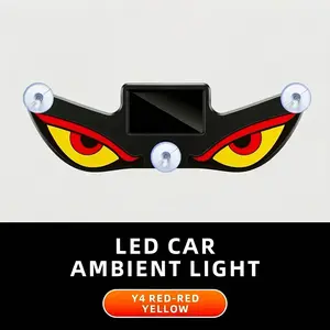 Evil Eye Car LED Light, Car Solar Warning Light, Car Security Light - Wireless, Intelligent Sensing, Multi-Mode, Anti-Collision Night Warning, Solar & Type-C Dual Charging