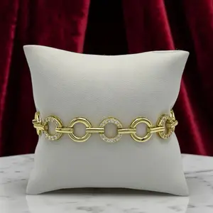 B28 Circles Bracelet- Gold Plated 14k