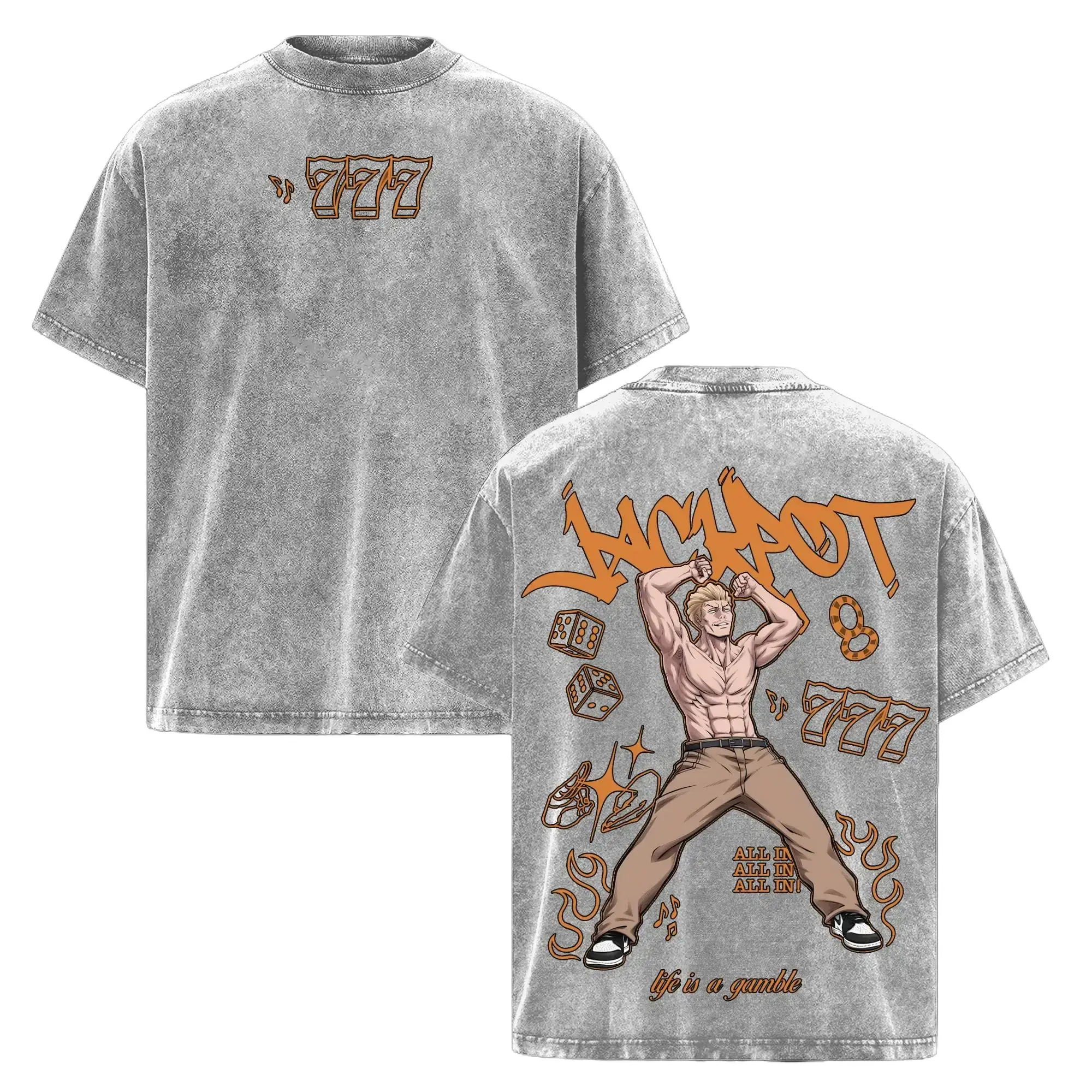 Kinji Hakari Jackpot T-Shirt – Vintage Jujutsu Kaisen Season 3 Tee, Anime Graphic Shirt, Oversized Soft Cotton Streetwear, Unisex Casual Apparel, Gift for Anime Fans