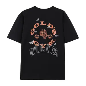 Cotton GYM Shirt Sport Gold Gym Oversized Tee Oversized Casual Men's Letter Pattern Printed T-Shirt