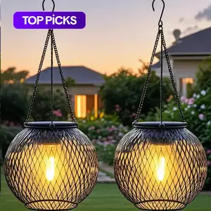Outdoor Solar Hanging Light, Solar Garden Lights, Outdoor Garden Metal Hanging Light, Waterproof Tree Light for Garden Yard Pathway, Garden Decor