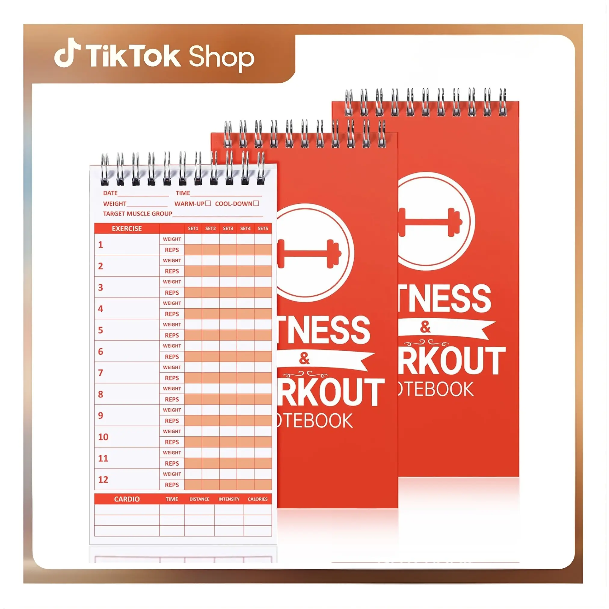 3 Pcs Gym Journal 4'' x 8'' Fitness and Workout Book Notebook 70 Sheets Workout Log Bodybuilding Workout Book Tracker Workout Planner Notepad for Women Men Training Goal