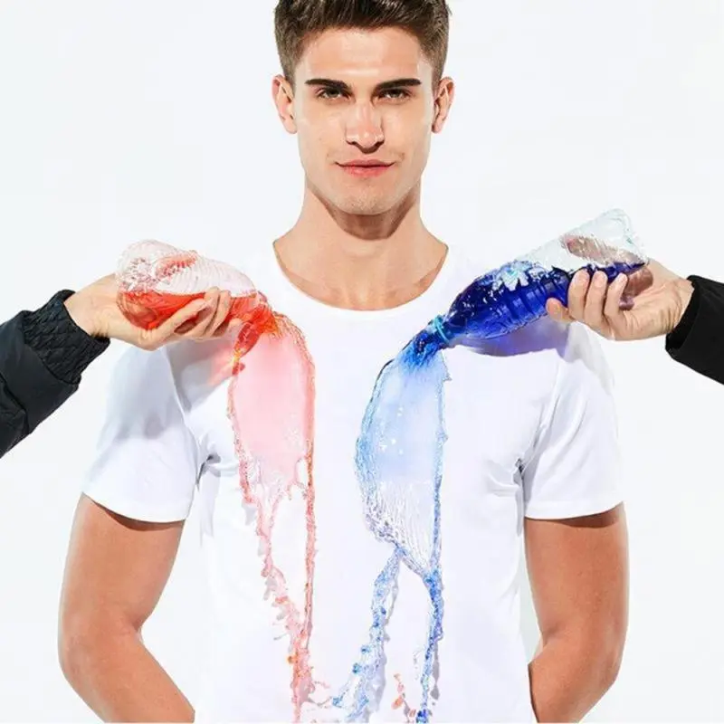 Hydrophobic Stain Proof Waterproof Tee-Shirt for Men Casual Soft Fit Menswear