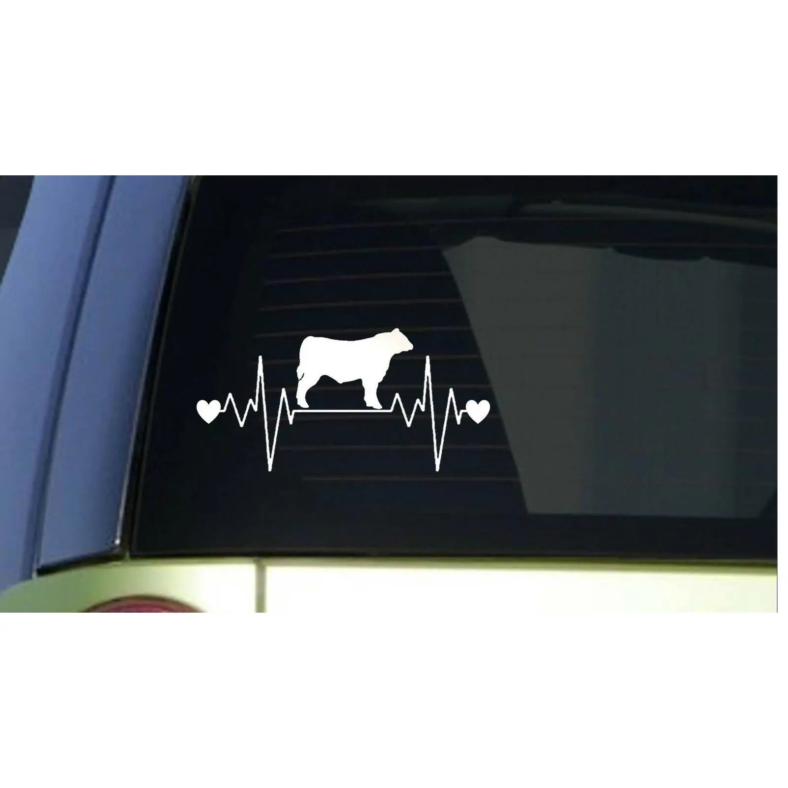 Cattle heartbeat lifeline *I192* 8" wide Sticker decal angus bull
