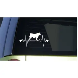 Cattle heartbeat lifeline *I192* 8" wide Sticker decal angus bull