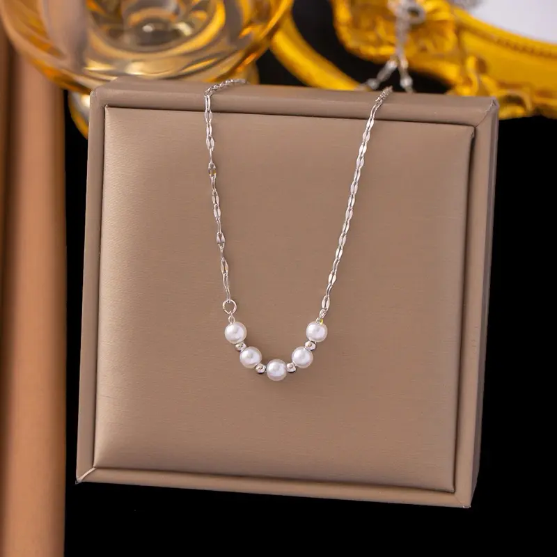 Elegant Pearl Necklace with Silver Chain - Perfect for Everyday Wear and Special Occasions