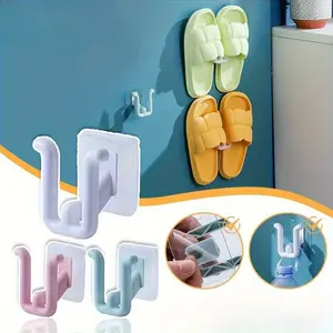 Slipper Rack Self-adhesive Bathroom Simple Slipper Hook Toilet Drainage Rack Wall Mounted Bedroom Storage Hook Shoe Drying Rack