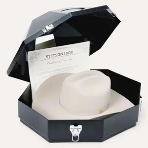 STETSON  100X THE GOLDEN EAGLE SILVERBELLY SHORT CROWN 160 ANNIVERSARY FELT HAT