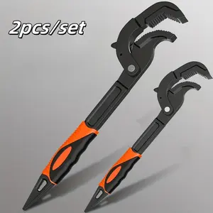 2Pcs Universal Adjustable Wrench Set - 10in+14in Self-Locking Multi-Function Pipe Spanners, All-in-1 Replacement for Standard Wrenches, Ideal for Plumbing Installation & Auto Repair, Mechanic Gift
