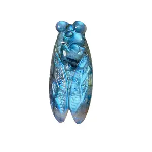 Strong Flash Cicada Carving Healing Natural Crystal Stone Gemstone Gorgeous Energy Jewelry Souvenir Valentine Anniversary Love Girlfriend Boyfriend Christmas Halloween Birthday Gift New Year