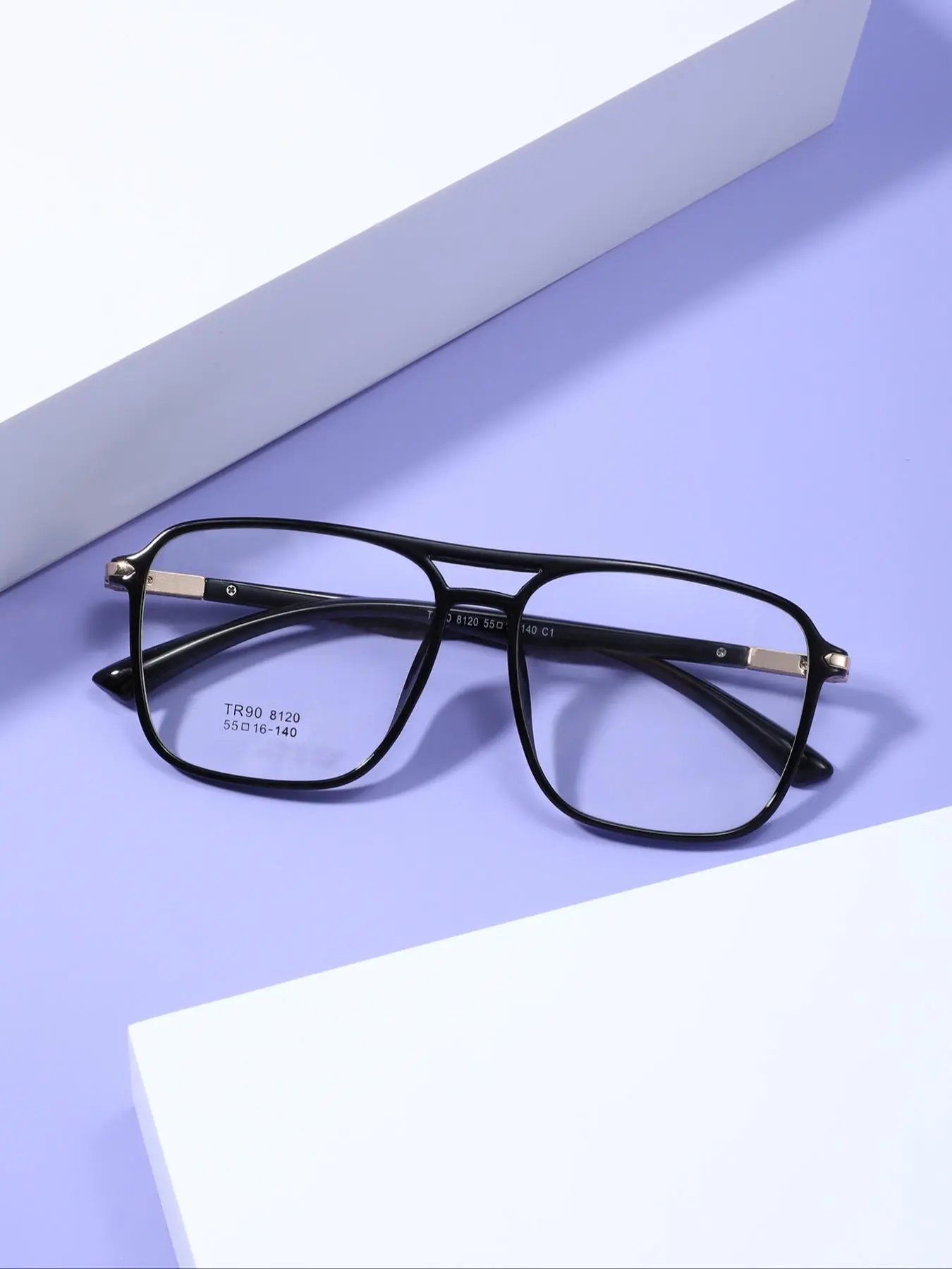 Classic Square Aviator Frame Anti-blue Light Eyeglasses, Basic Minimalist Full Rim Eyeglasses for Women & Men, Fashion Eyeglasses for Work, Daily