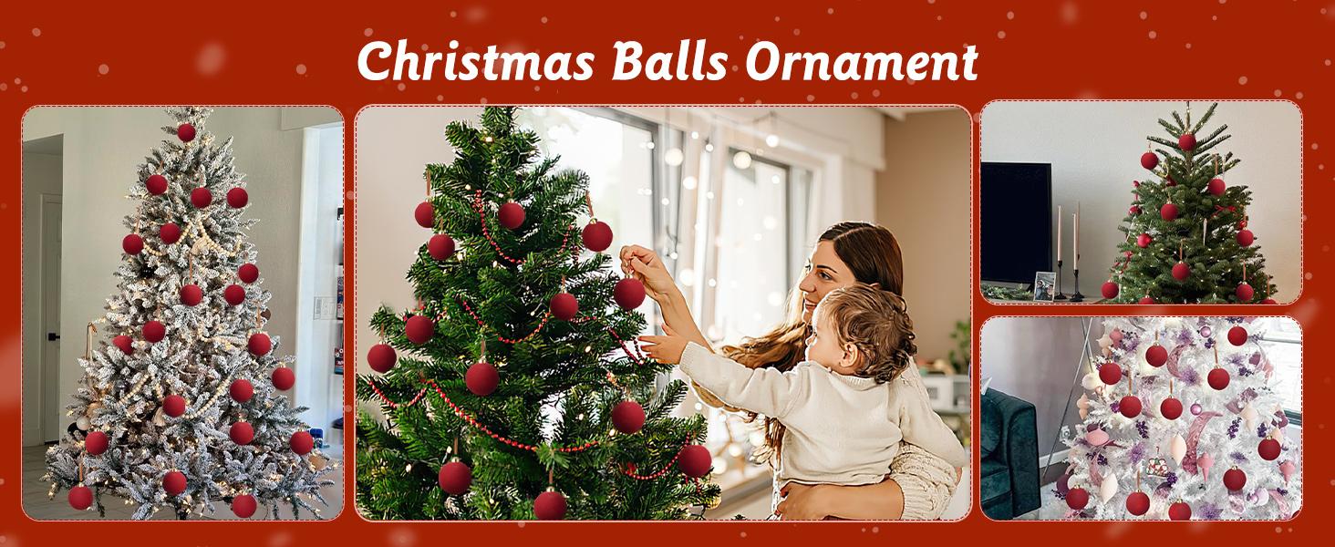 Brightown 15 Pcs Red Velvet Christmas Valentines Balls, 3.15 Inch Velvet Ornaments for Christmas Tree, Christma Tree Flocked Ornaments Balls for Family Holiday Wedding Party Xmas Hanging Decoration Brightown 15 Pcs Red Velvet Christmas Valentines Balls, 3.15 Inch Velvet Ornaments for Christmas Tree, Christma Tree Flocked Ornaments Balls for Family Holiday Wedding Party Xmas Hanging Decoration