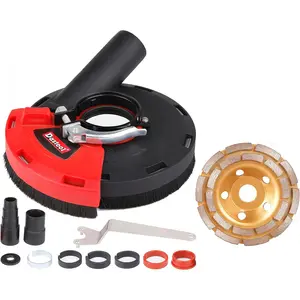 Surface Grinding Dust Shroud for Angle Grinder, Universal 4.5/5-Inch + Diamond Grinding Cup Wheel Dt1701-125D