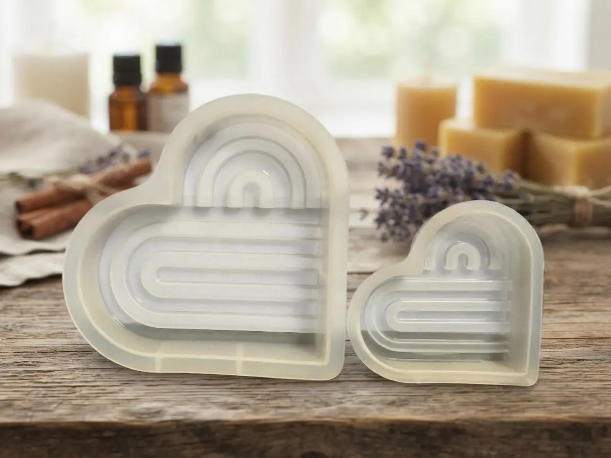 DIY heart shape candle silicone molds set of 4 ,vanlentine's day heart shape wax casting mold for candle making,resin crafts & soap