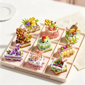 Cute Mini Block Cartoon Figures – DIY Desktop & Hanging Toy Includes Display Case