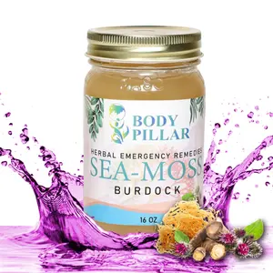 Body Pillar – 16oz Burdock Root Sea Moss Gel | Organic, Detox Support, Blood Purifier, Skin Health, Immune Boost, Fitness & Dietary Supplement