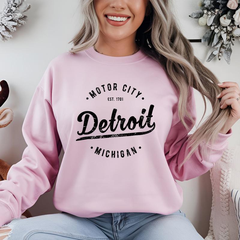 Detroit Michigan Sweater, Motor City Shirt, Detroit Sweatshirt, Michigan Hoodie, Michigan State Gift, Detroit Gift, Detroit Shirt, Detroit MI Shirt, MI Crewneck, Gift For Women, Men