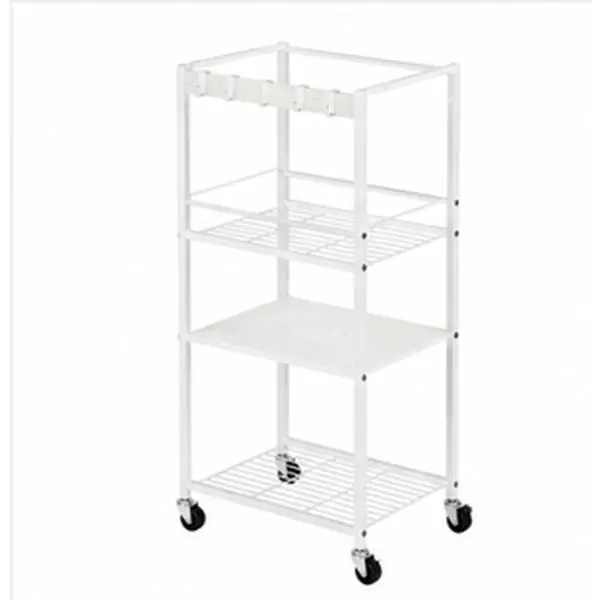 Home gym storage rack with wheels and hooks, heavy-duty fitness equipment organizer, suitable for storing dumbbells, kettlebells, yoga mats, foam rollers, resistance bands, and fitness accessories
