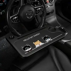 Car Steering Wheel Table Board Car Dining Table Multifunctional Car Computer Desk Tablet Computer Stand Water Cup Drink Holder Tray
