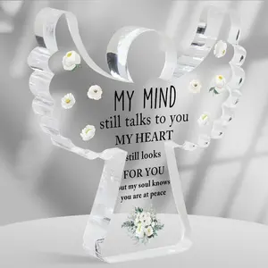 Remembrance Gifts, Condolence Gifts, Angel Acrylic Desk Sign, Grieving Gift with Sympathy, Condolence Sentimental Gifts, Memorial Bereavement Sympathy Gifts for Loss of Loved One