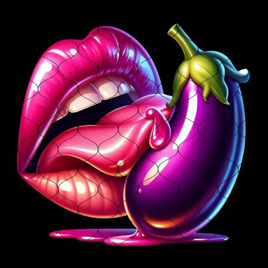 5D DIY Full Drill Round Diamond Painting - Diamond Painting Kits - Diamond Art Lips, Eggplant, Water Drops Mosaic, Canvas - DIY Decorative Painting, Home Wall Decor, Handicraft, Perfect for Halloween and Christmas, Birthday and Anniversary Gifts