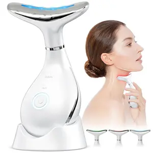 Electric Neck Massager, USB Rechargeable 3 Modes Adjustable Facial & Neck Massage Tool, Multifunctional Facial Skin Care Instrument for Women