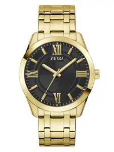 GUESS Male Gold-Tone and Black Analog Watch