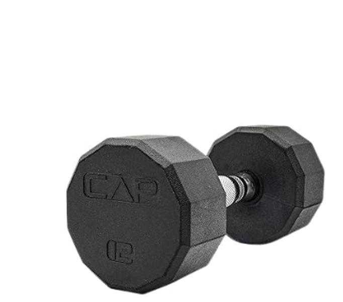 Rubber Hex Dumbbell – Durable Hand Weight for Strength Training, Muscle Building & Home Gym Workouts (Single)
