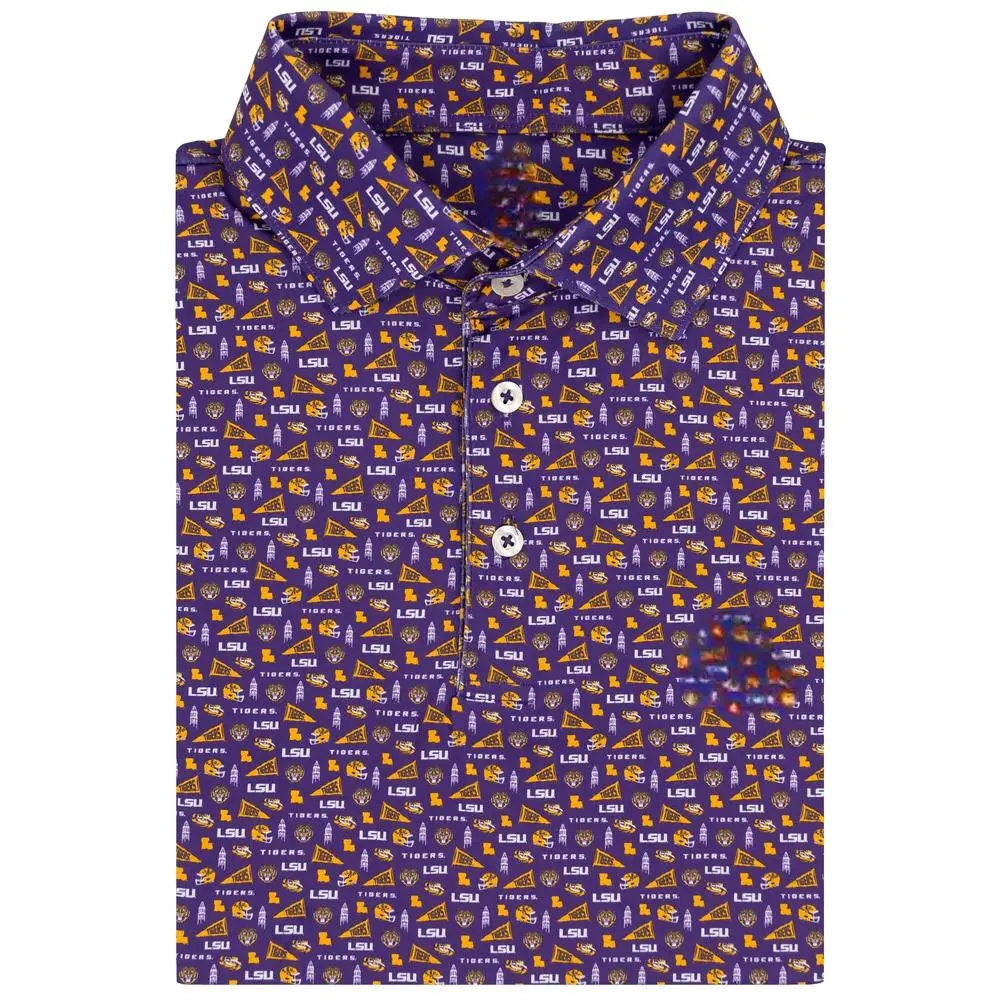 The LSU Gameday Men's Short Sleeve Collegiate Polo, Polo 3D Unisex, Gif For Him