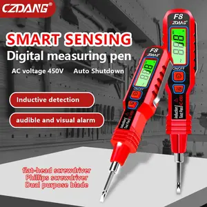 Digital Voltage Tester Pen, LCD Display, Cross/flat Head Screwdriver, Flashlight, Auto Shut-Off, Up to 450v Ac Detection