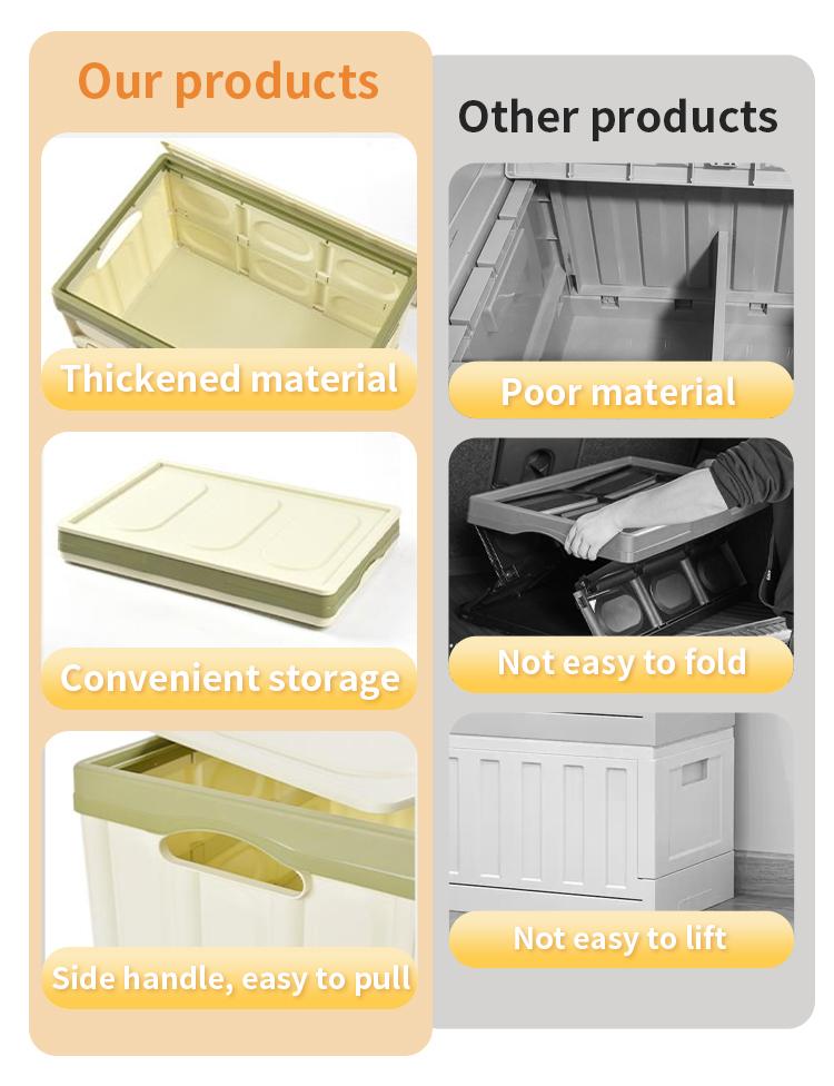 Collapsible Storage Bins with Lids Plastic Storage Containers for Organizing Stackable Storage Box Large Heavy Duty Utility Crates Space-Saving Durable