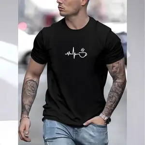 Menswear Round Neck Shortsleeve T-Shirt - Unisex Korean Style, Casual Chic Minimalist Design, Breathable Soft Thick Fabric, Thermally Optimized, Sweat-Absorbent, True Size, Summer Casual Streetwear Top