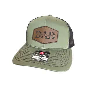 Personalized hat for dad with leather patch and kids names, Father’s Day gift for daddy, gift from kids, new dad gift, custom hat for dad