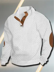 Urban casual men's pullover. Business casual, stretchy, slim fit. Perfect for holiday sales, Thanksgiving, Black Friday, and Christmas gifts. Warm and versatile. Winter warm pullover