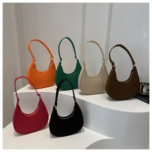 Women's Y2K-Style Crescent Hobo Bag - Adjustable Strap, Everyday Crossbody Shoulder Bag