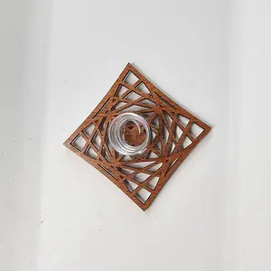 Wire Air Plant Holder S7 - Unique Plant Display Stand // Minimal Modern Wood Home Decor Table Shelf Desk Plant Lover Gift Idea Art