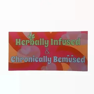 Herbally Infused & Chronically Bemused Bumper Sticker Herbally Infused & Chronically Bemused Bumper Sticker